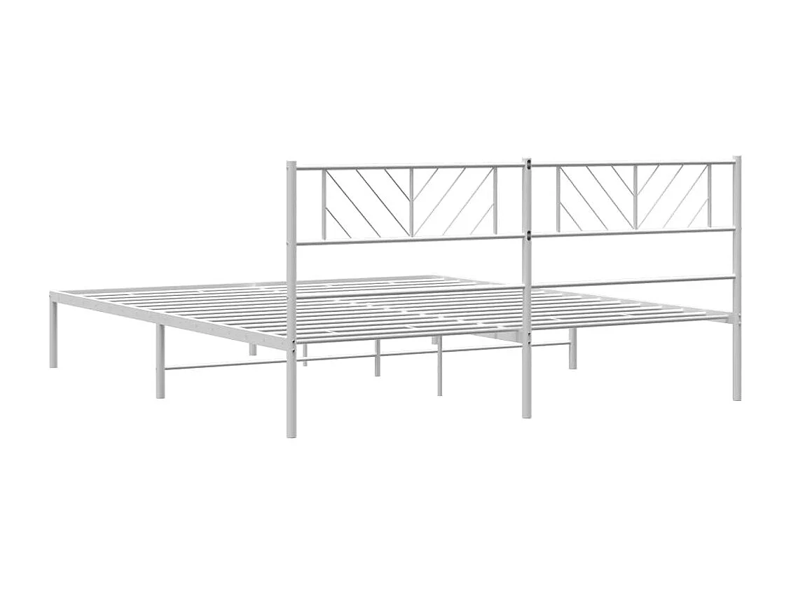 Estrutura de cama com cabeceira 200x200 cm metal branco