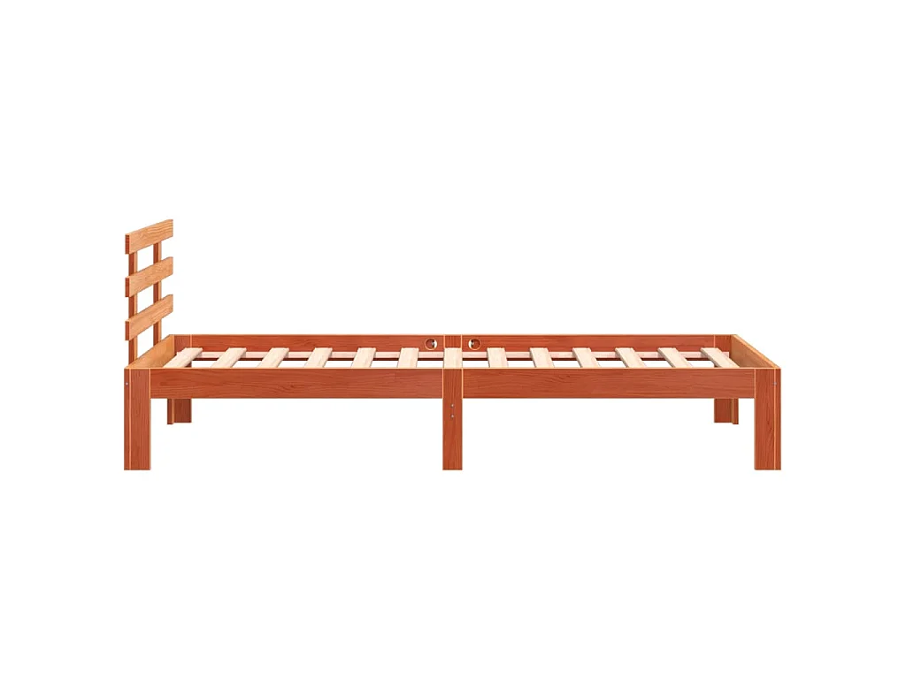 Cadre de lit sans matelas cire marron 75x190 cm bois pin massif