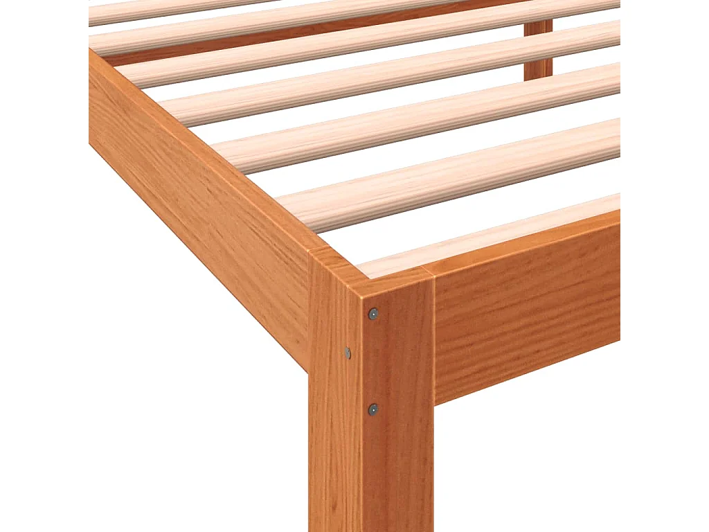 Cadre de lit sans matelas cire marron 75x190 cm bois pin massif