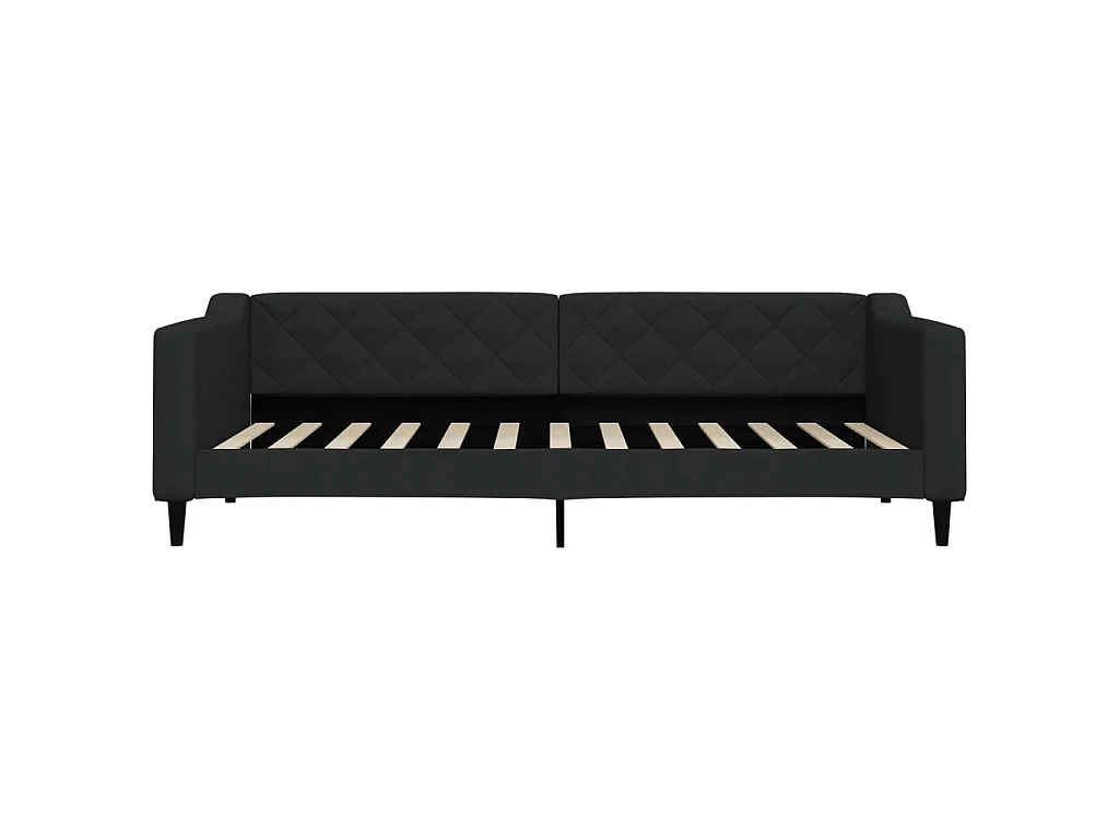 Slaapbank met matras 90x200 cm stof zwart