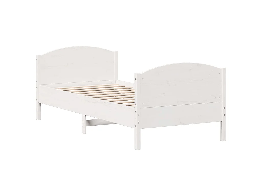 Cadre de lit sans matelas blanc 100x200 cm bois de pin massif