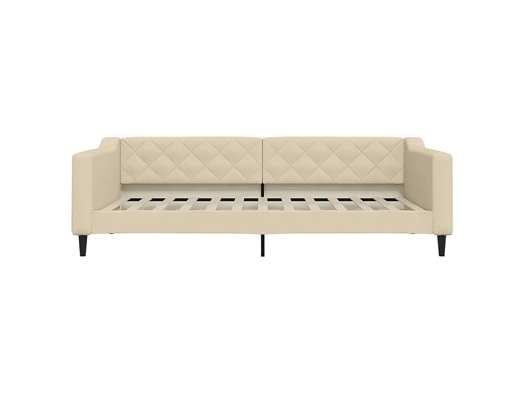 Lit de jour avec matelas crème 100x200 cm tissu