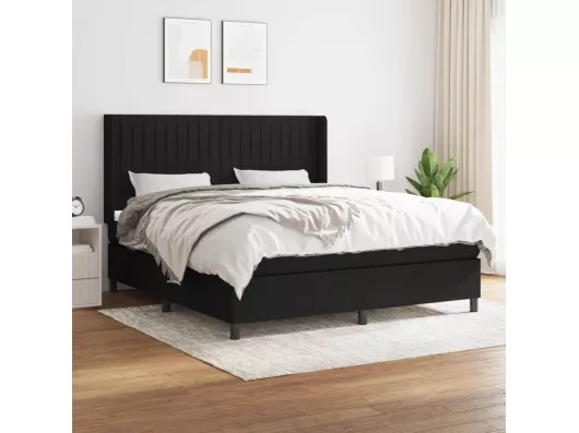 Kauf Unique Boxspringbett mit Matratze Schwarz 160x200 cm Stoff