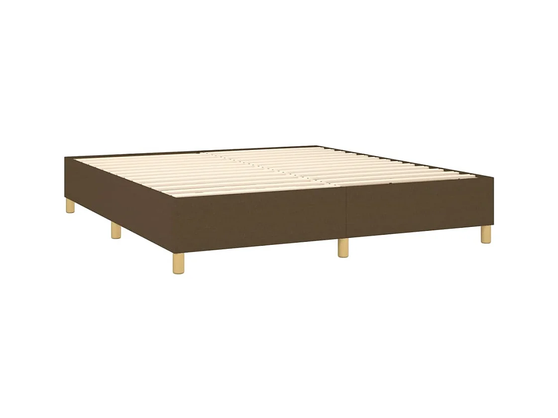Letto a Molle Materasso e LED Marrone Scuro 160x200 cm Tessuto