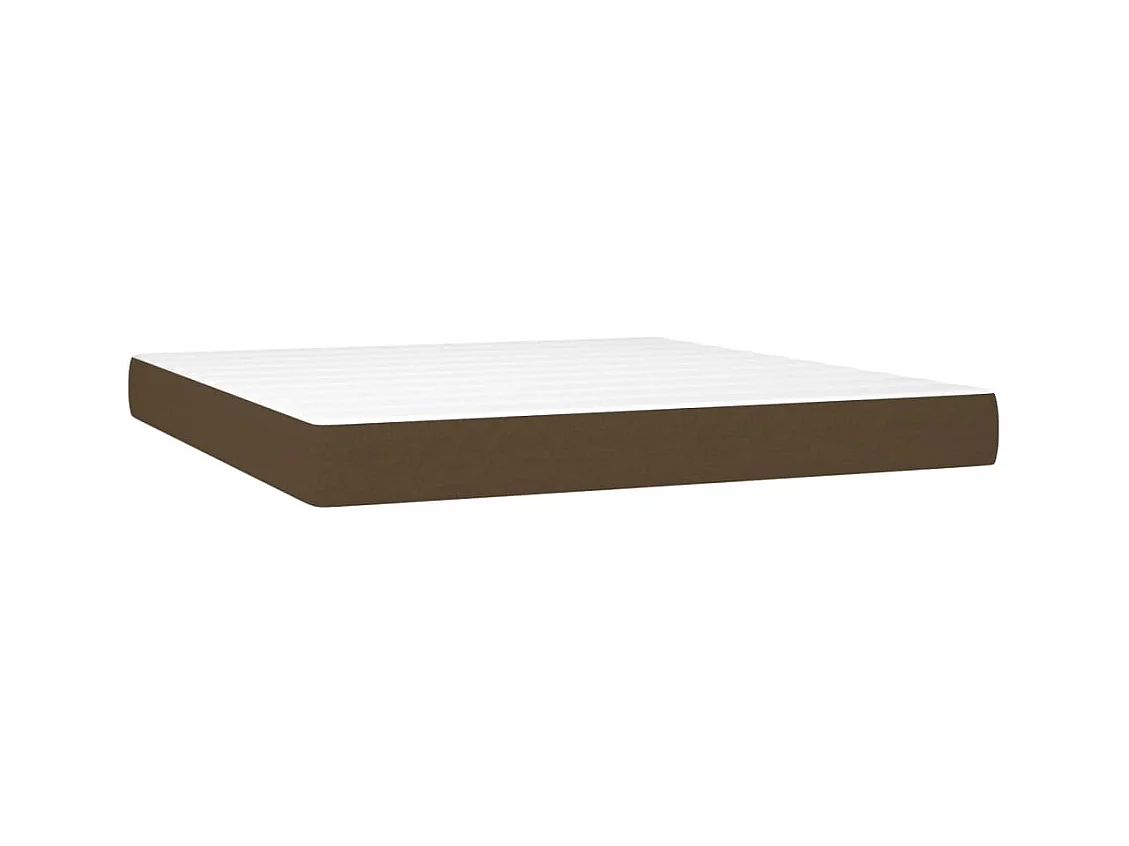 Letto a Molle Materasso e LED Marrone Scuro 160x200 cm Tessuto