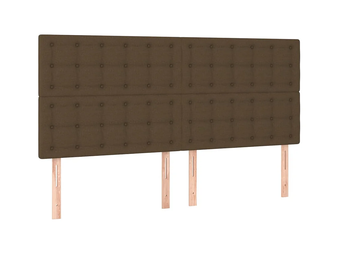 Letto a Molle Materasso e LED Marrone Scuro 160x200 cm Tessuto