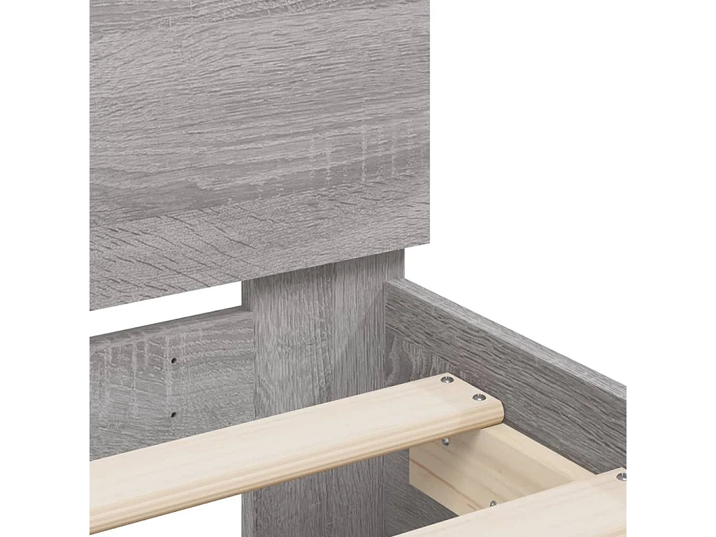 Bedframe met hoofdeinde en LED grijs sonoma eiken 140x200 cm