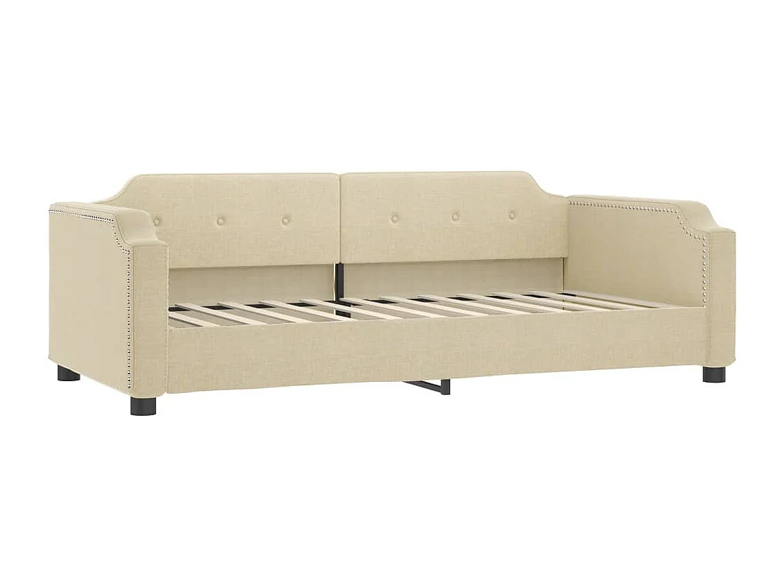 Sofá-cama 80x200 cm tecido cor creme