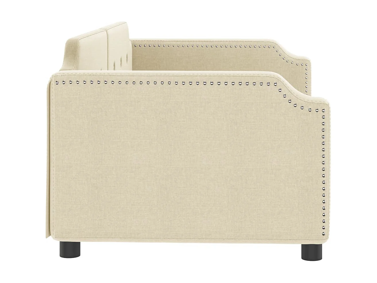 Sofá-cama 80x200 cm tecido cor creme