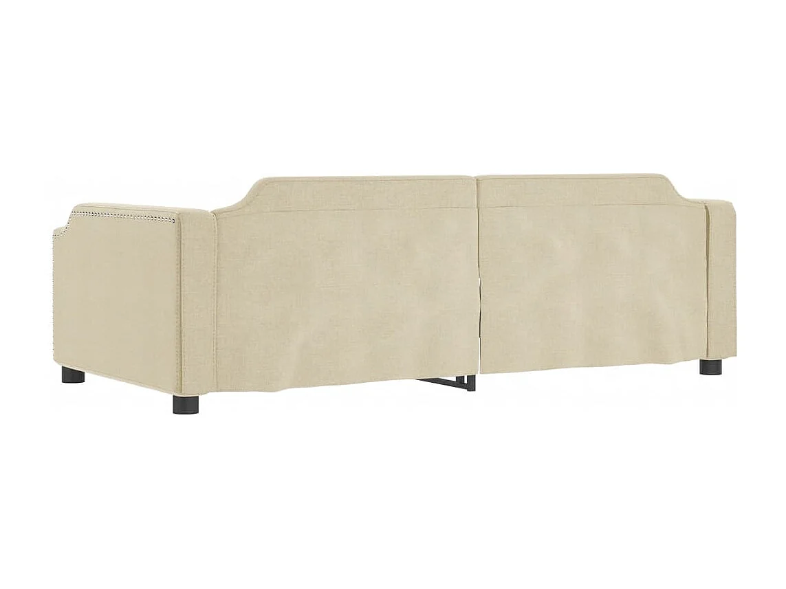 Sofá-cama 80x200 cm tecido cor creme