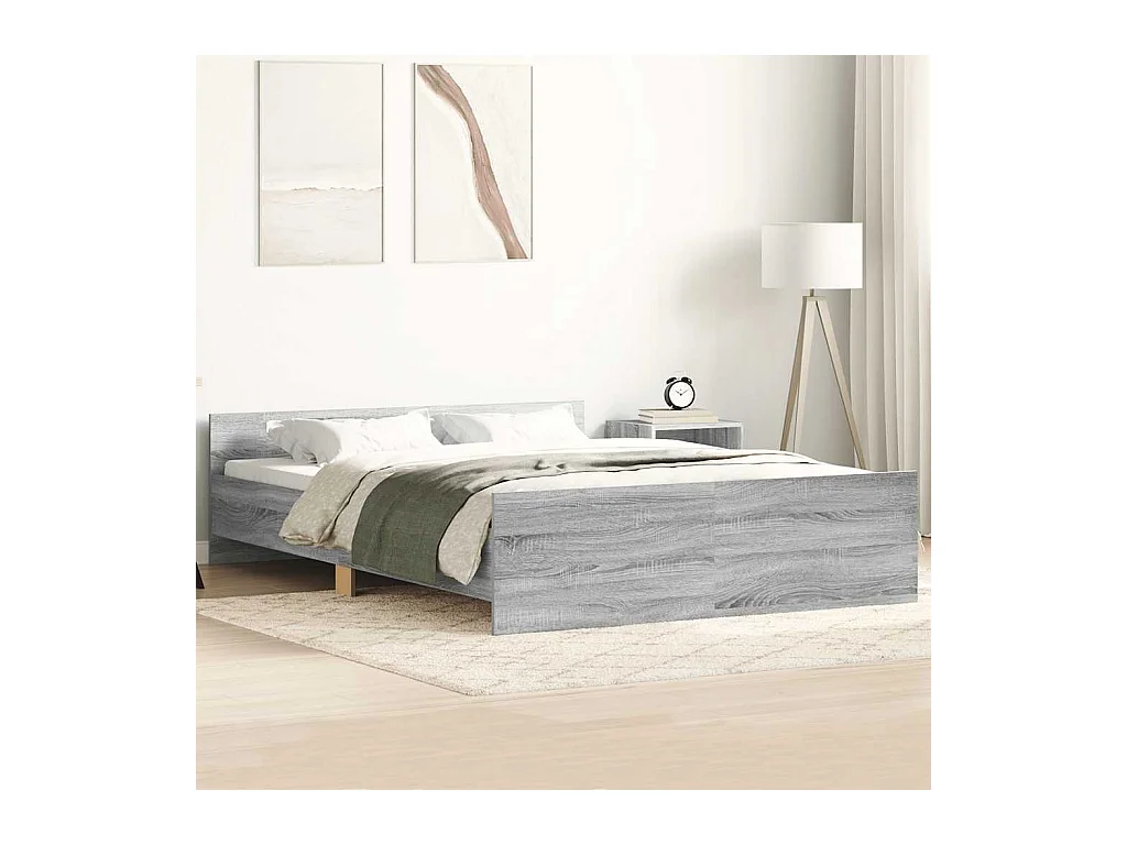 Cadre de lit sans matelas sonoma gris 120x190 cm