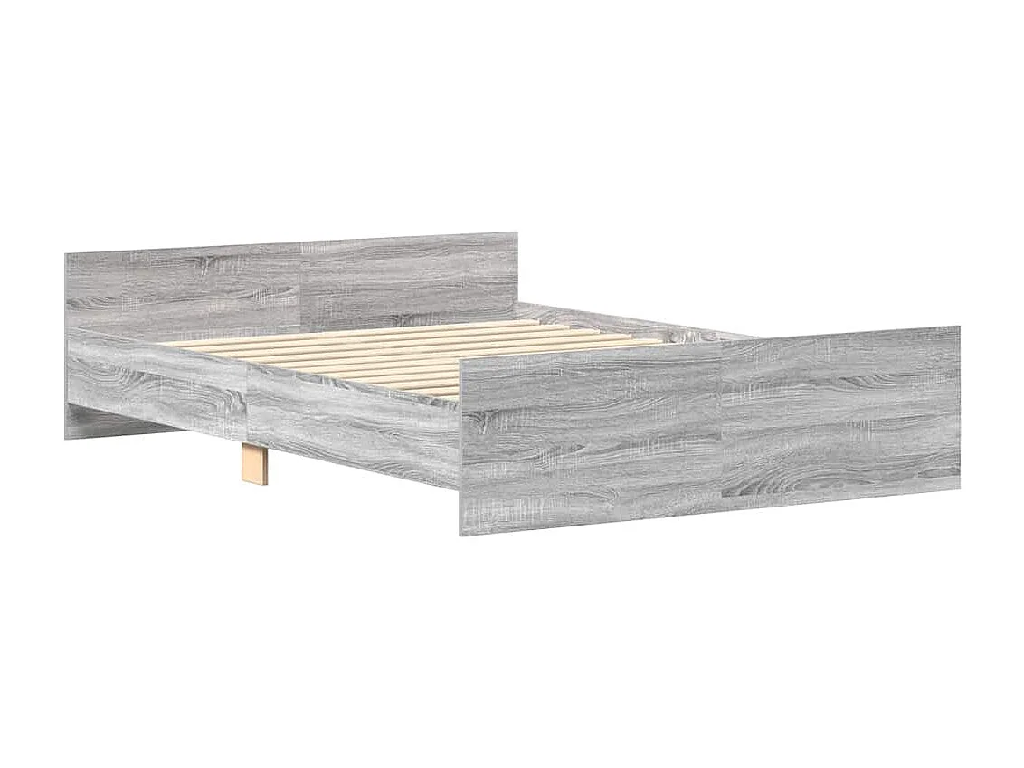 Estructura de cama con cabecero piecero gris Sonoma 120x190 cm