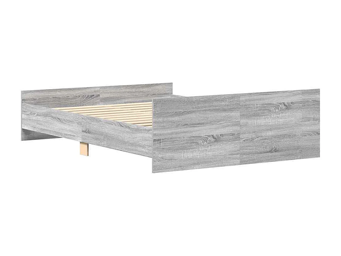 Estructura de cama con cabecero piecero gris Sonoma 120x190 cm