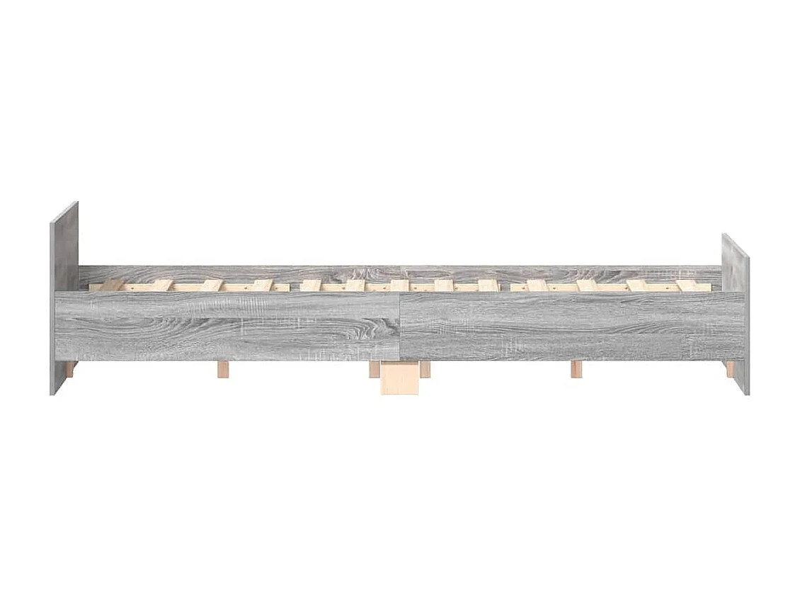 Estructura de cama con cabecero piecero gris Sonoma 120x190 cm