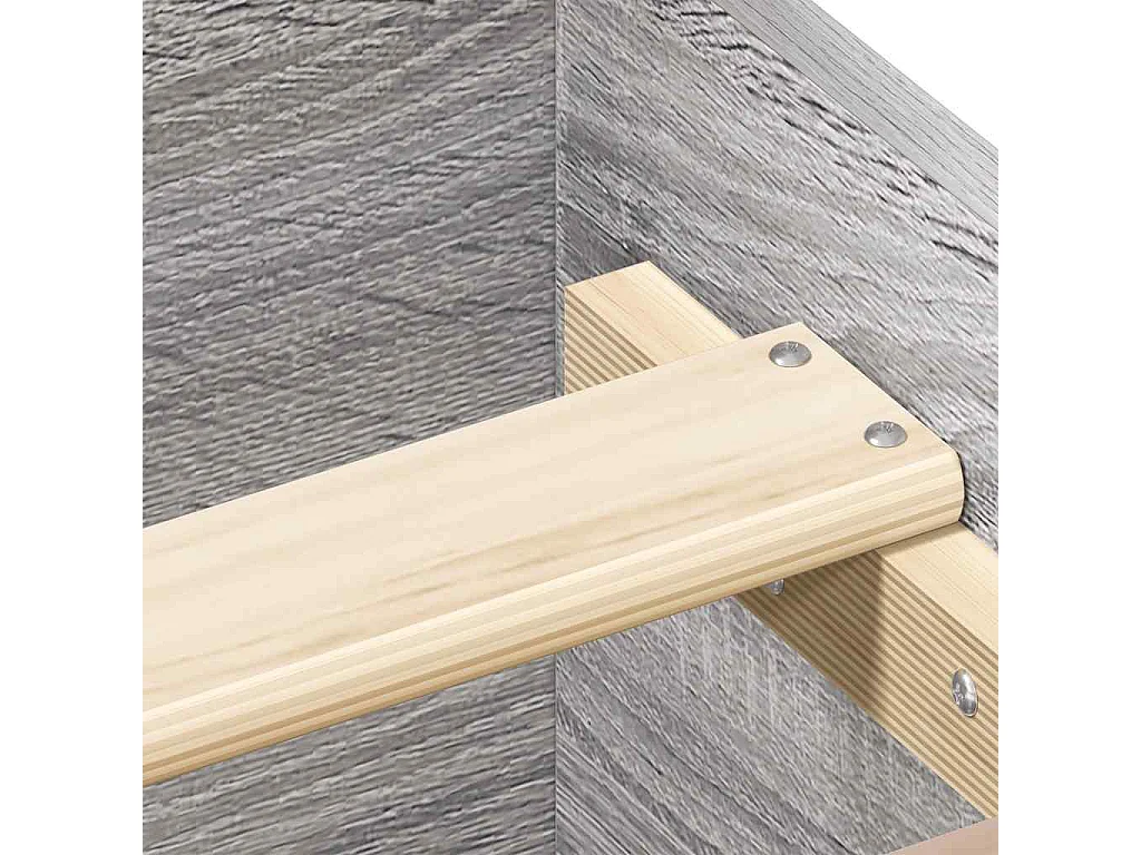 Estructura de cama con cabecero piecero gris Sonoma 120x190 cm