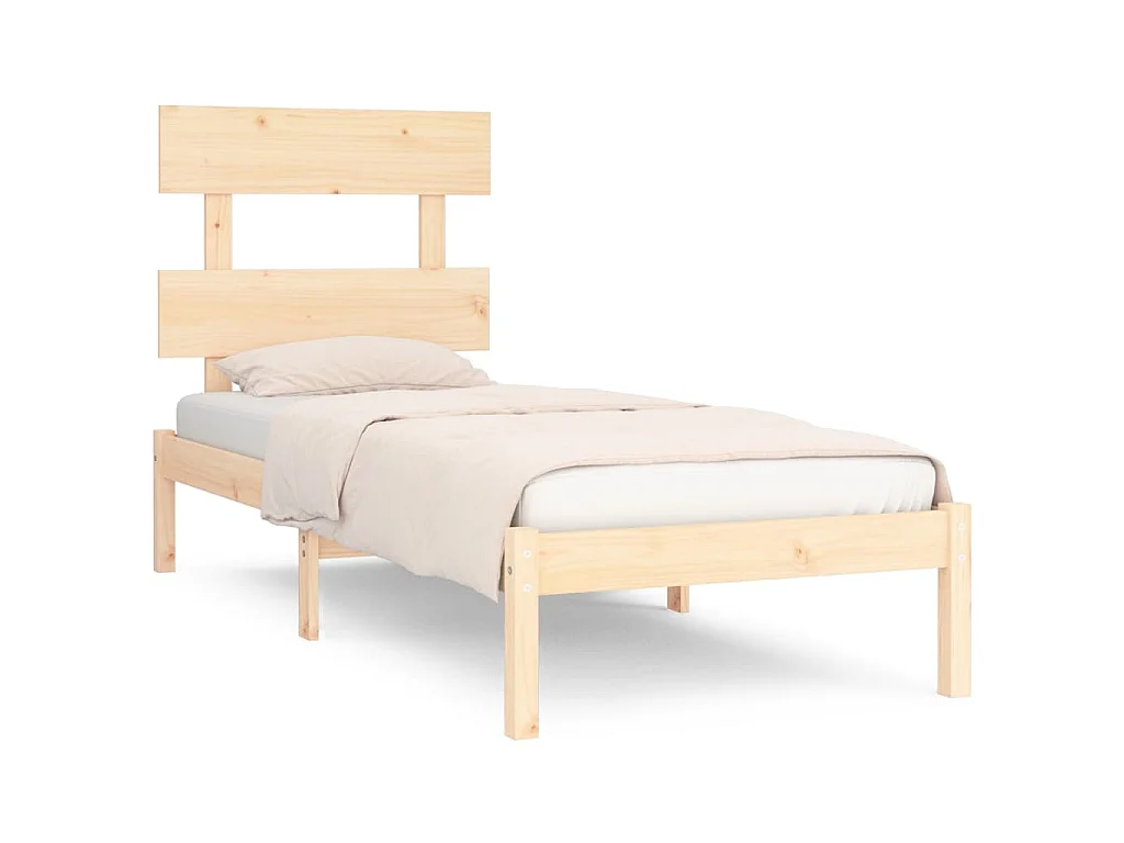 Bedframe massief hout 75x190 cm