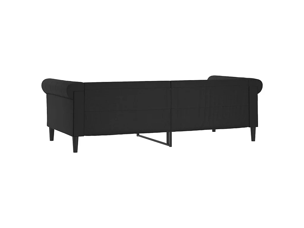 Lit de jour sans matelas noir 90x190 cm similicuir