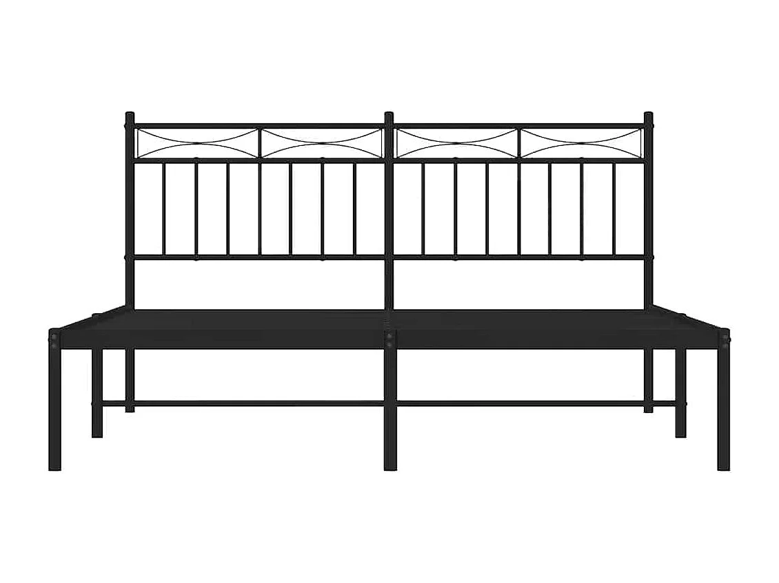 Bettgestell mit Kopfteil Metall Schwarz 150x200 cm