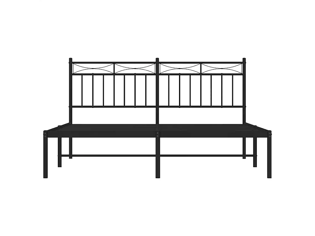 Bettgestell mit Kopfteil Metall Schwarz 150x200 cm