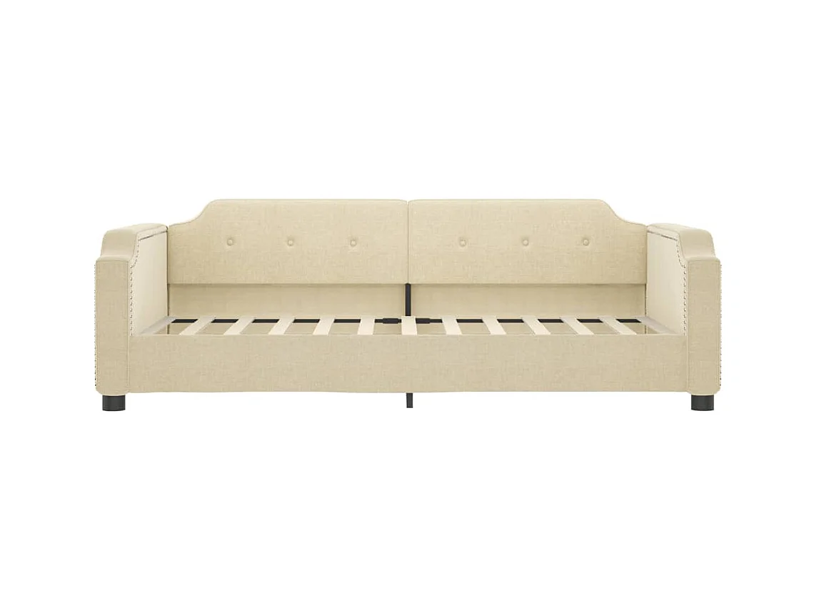 Lit de jour avec matelas crème 80x200 cm tissu