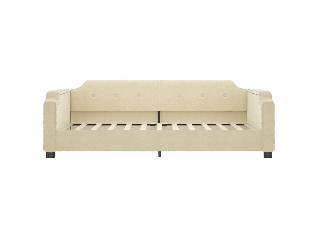 Slaapbank met matras 80x200 cm stof crèmekleurig