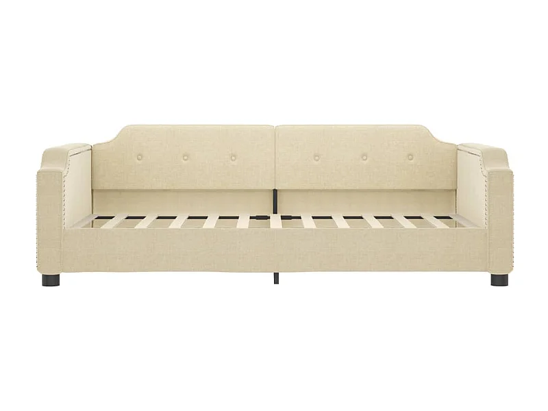 Tagesbett mit Matratze Creme 80x200 cm Stoff