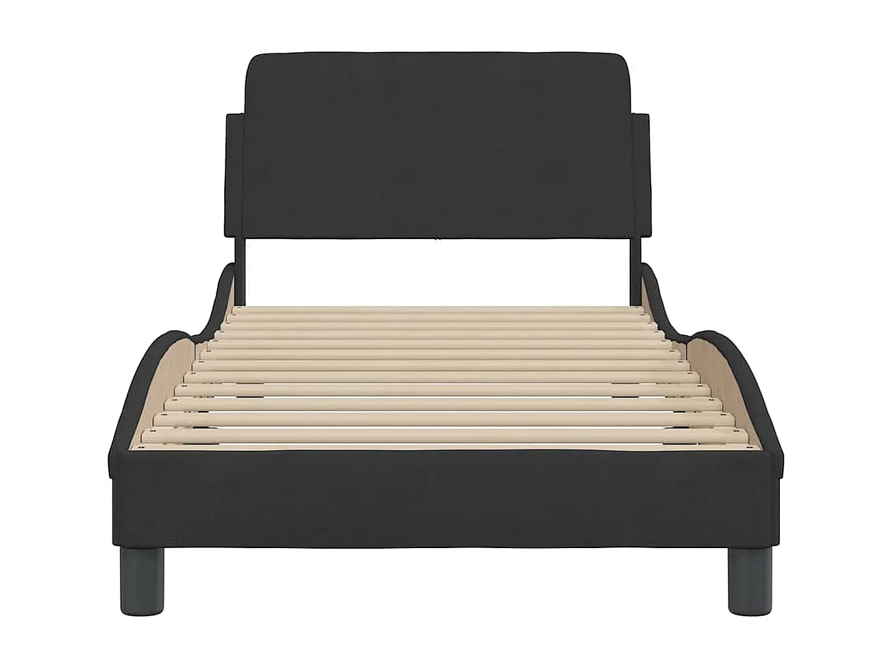 Bedframe met hoofdeinde "Dover" 80x200 cm fluweel zwart