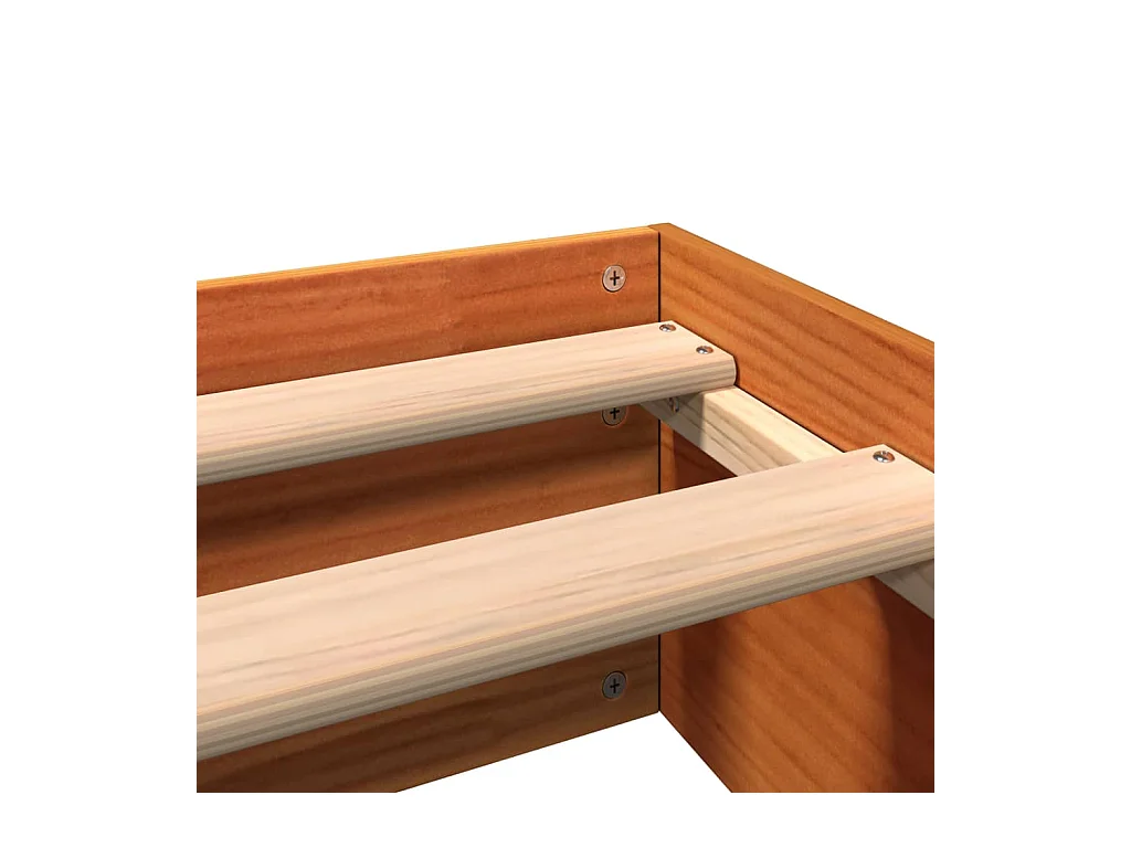 Cadre de lit sans matelas cire marron 160x200cm bois pin massif