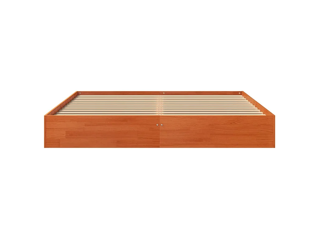 Cadre de lit sans matelas cire marron 160x200cm bois pin massif