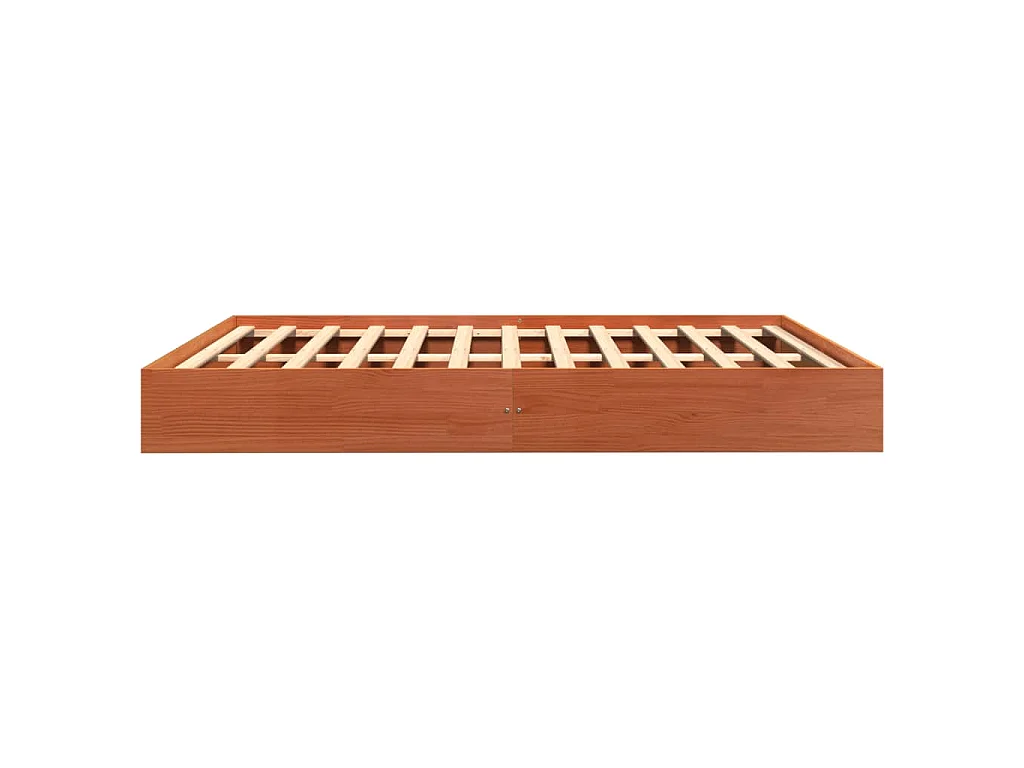 Cadre de lit sans matelas cire marron 160x200cm bois pin massif