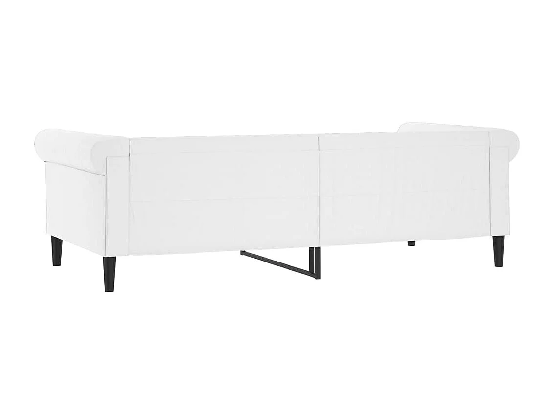 Sofá cama cuero sintético blanco 80x200 cm