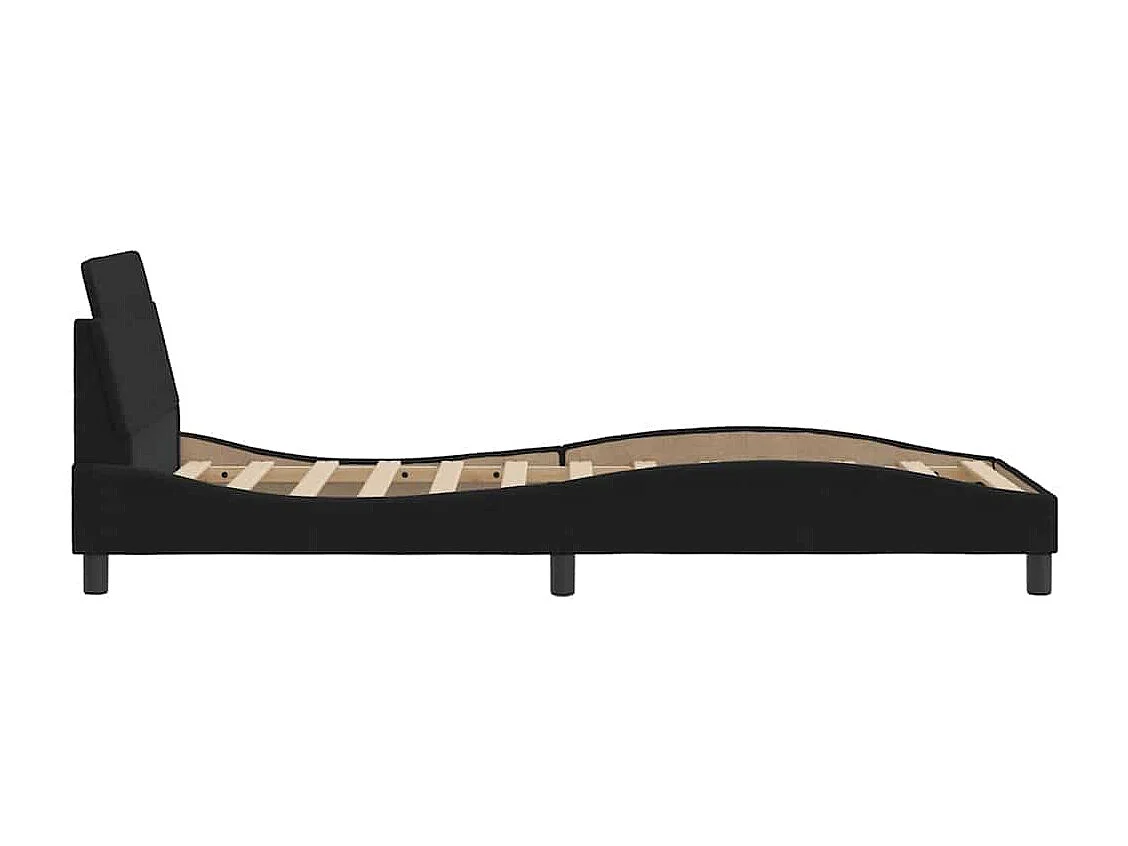 Bedframe met hoofdeinde "Dover" 90x200 cm fluweel zwart