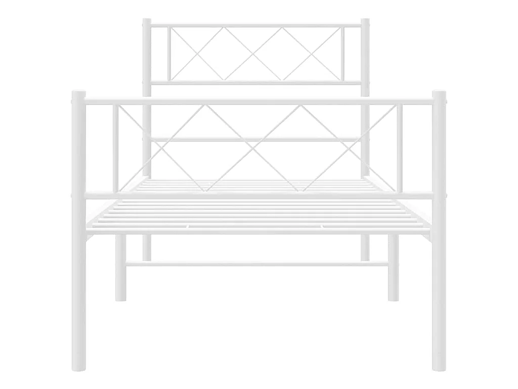 Estructura cama sin colchón con estribo metal blanco 100x200 cm