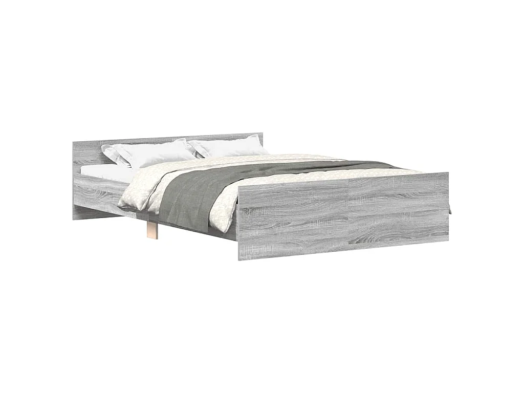 Cadre de lit sans matelas sonoma gris 140x190 cm