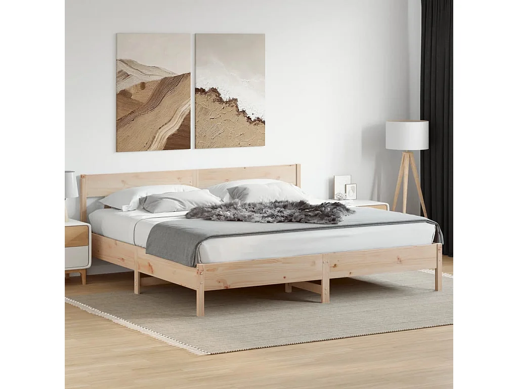 Giroletto senza Materasso 180x200 cm in Legno Massello di Pino