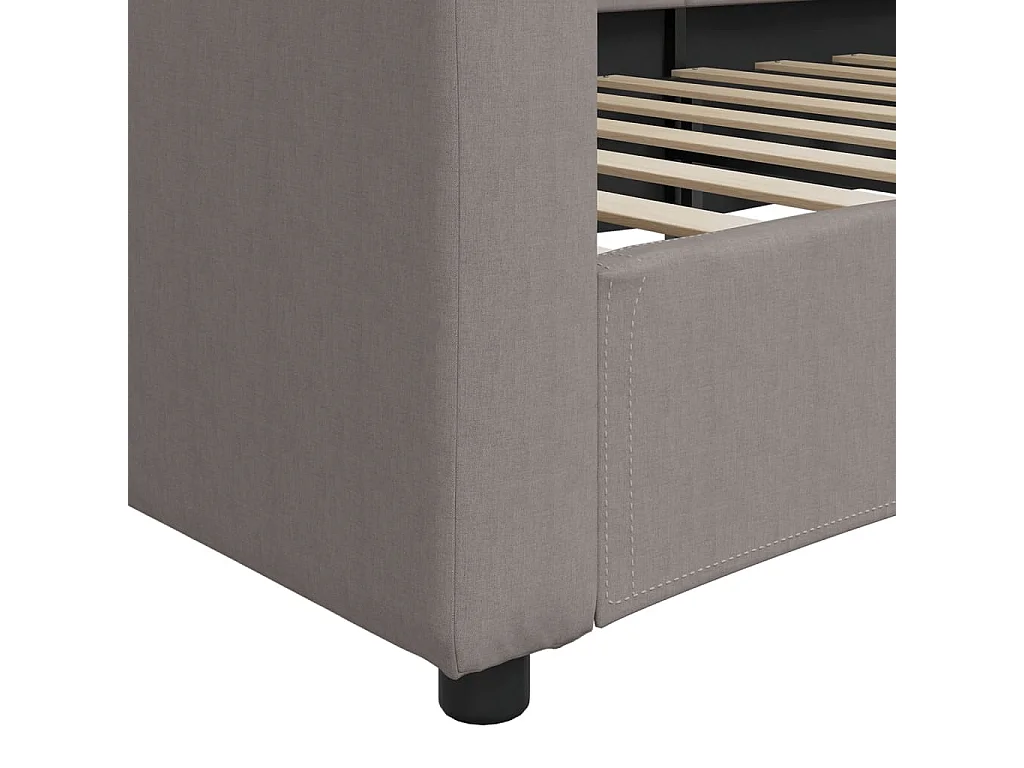 Lit de repos taupe 100x200 cm tissu