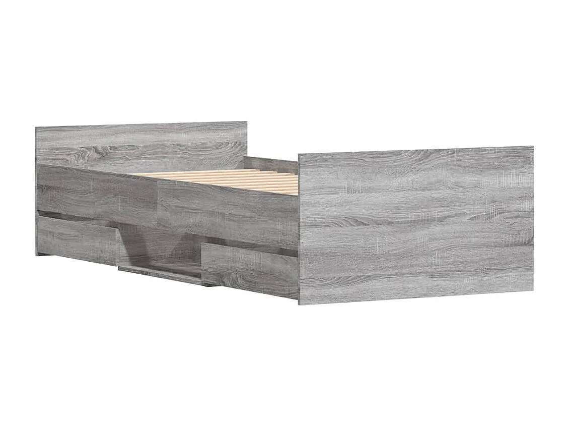 Bedframe met hoofd- en voeteneinde grijs sonoma 100x200 cm