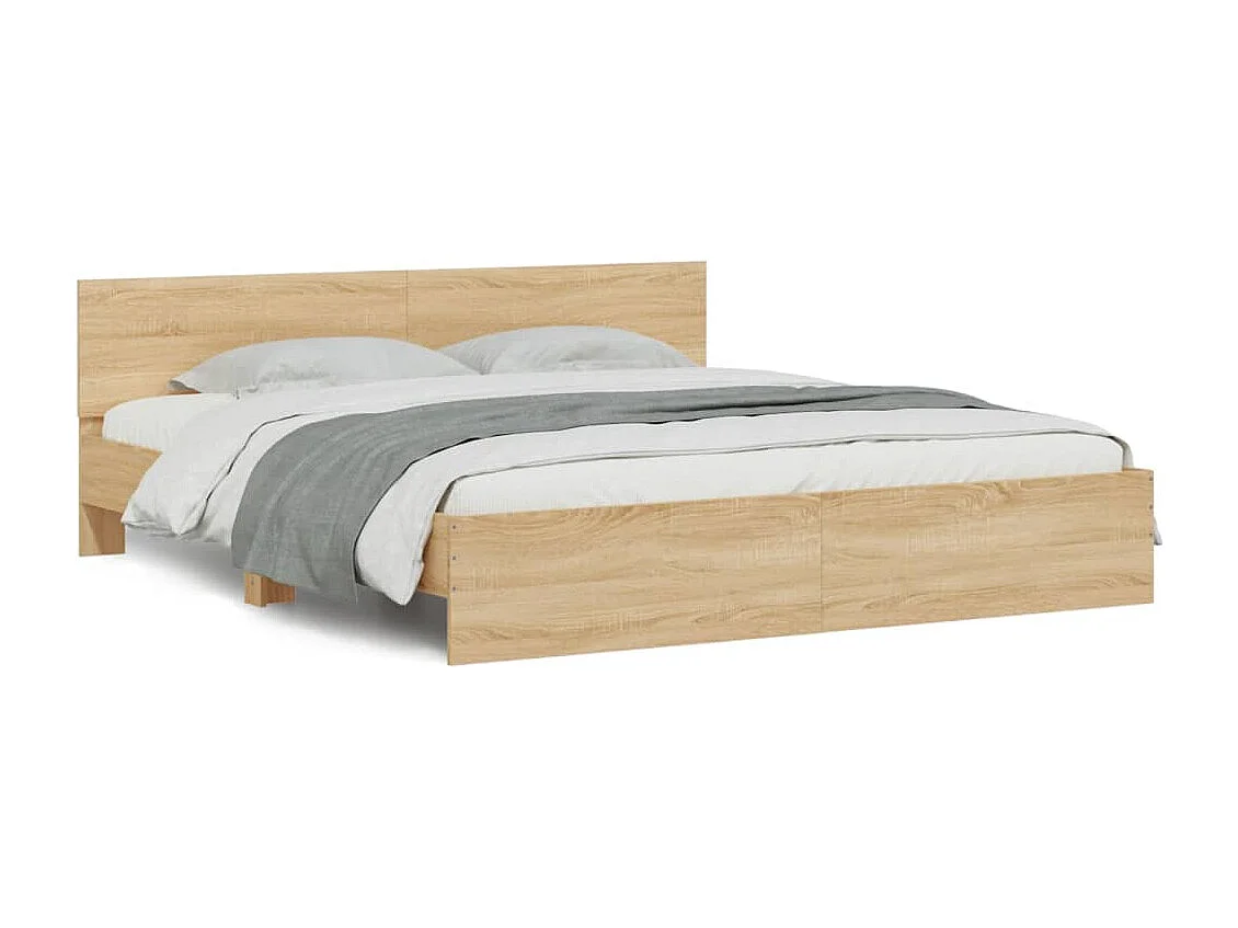 Cadre de lit avec LED sans matelas chêne sonoma 180x200 cm
