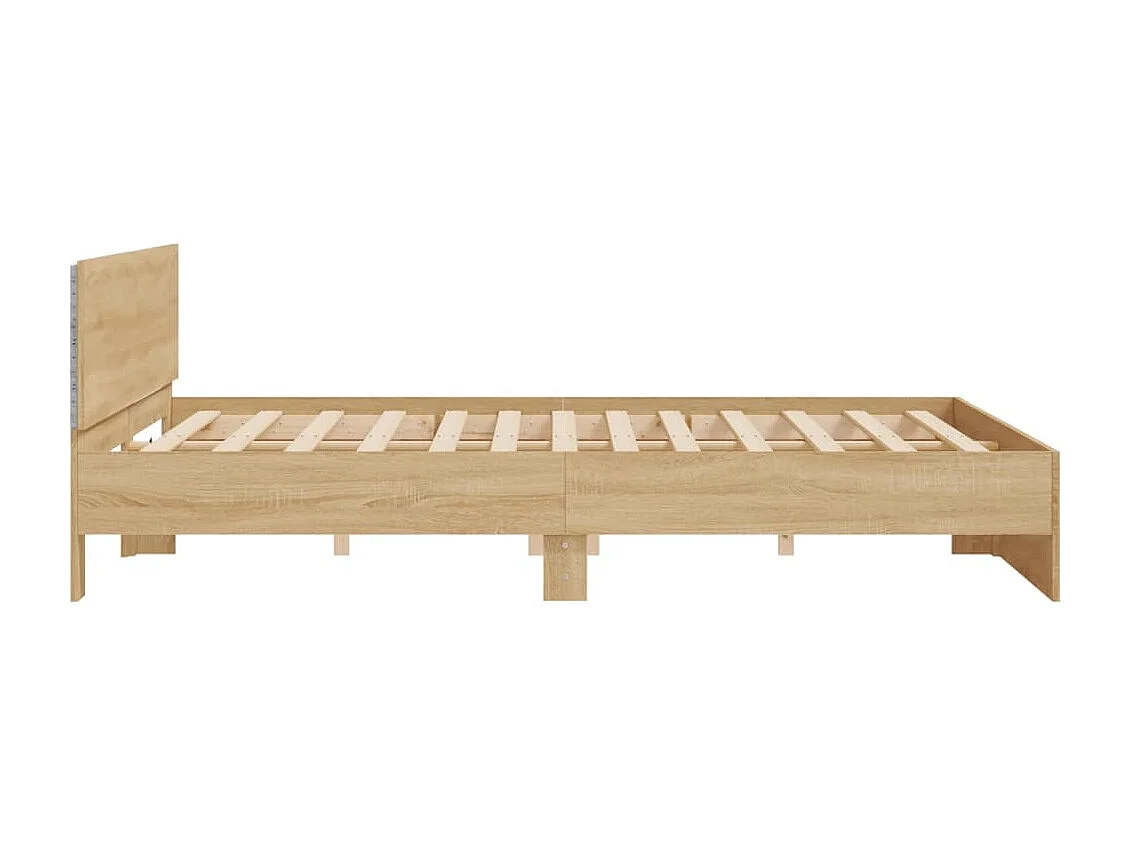 Cadre de lit avec LED sans matelas chêne sonoma 180x200 cm