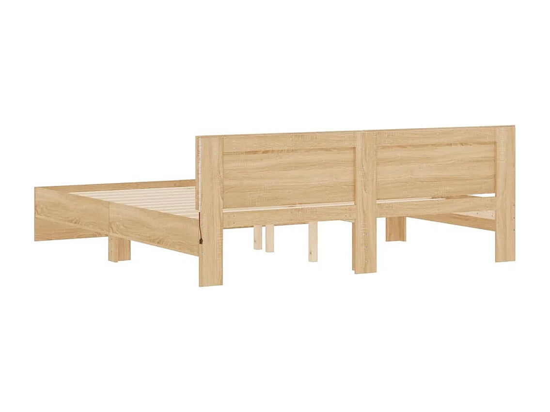 Cadre de lit avec LED sans matelas chêne sonoma 180x200 cm
