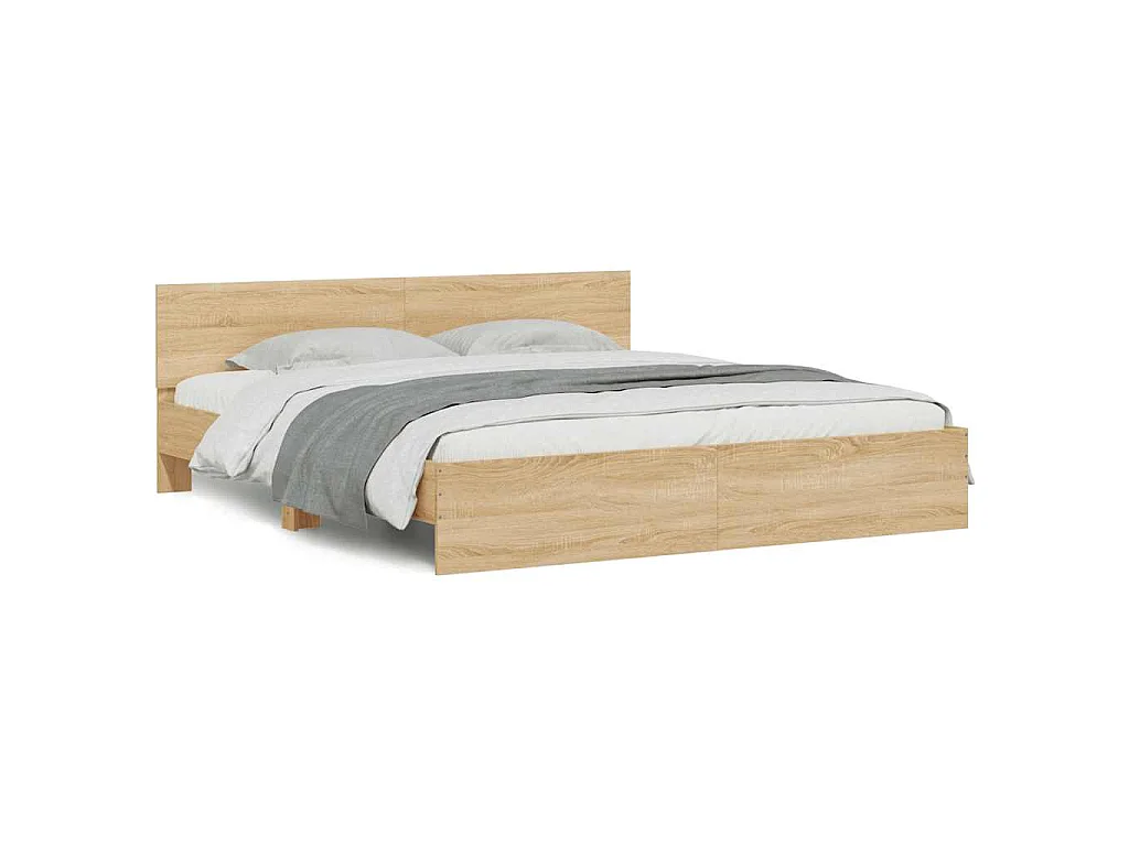 Cadre de lit avec LED sans matelas chêne sonoma 180x200 cm