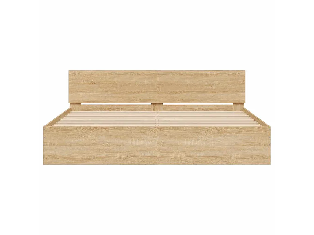 Cadre de lit avec LED sans matelas chêne sonoma 180x200 cm