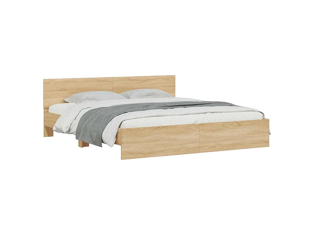 Cadre de lit avec LED sans matelas chêne sonoma 180x200 cm