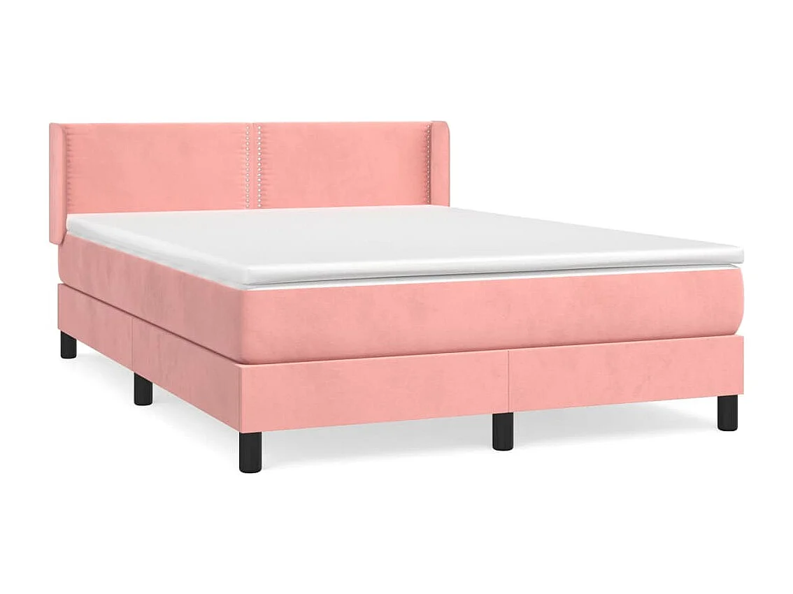Sommier à lattes de lit avec matelas Rose 140x190 cm Velours