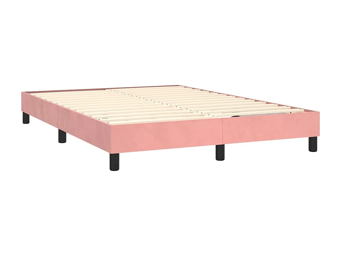 Sommier à lattes de lit avec matelas Rose 140x190 cm Velours