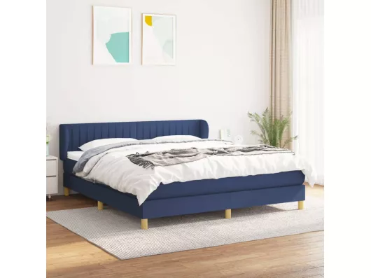 Kauf Unique Boxspringbett mit Matratze Blau 160x200 cm Stoff