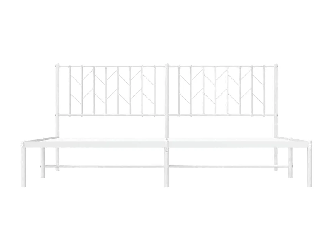 Estructura cama sin colchón con cabecero metal blanco 180x200cm