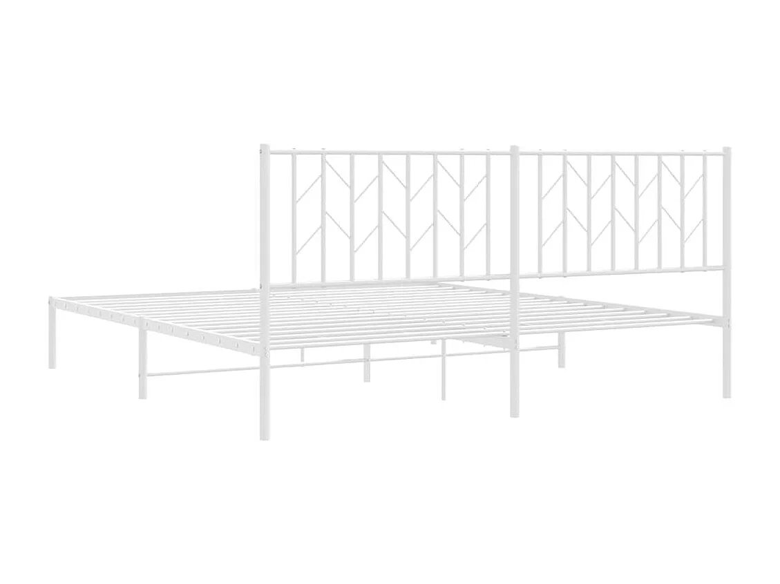 Estructura cama sin colchón con cabecero metal blanco 180x200cm