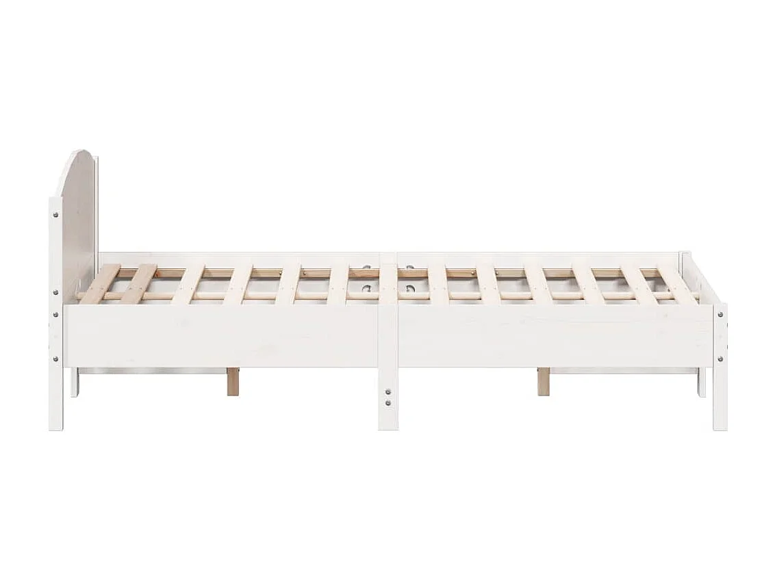 Cadre de lit sans matelas blanc 120x190 cm bois de pin massif