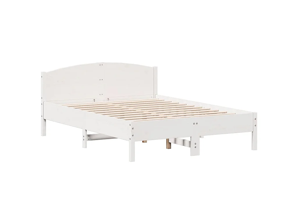 Massivholzbett ohne Matratze Weiß 120x190 cm Kiefernholz